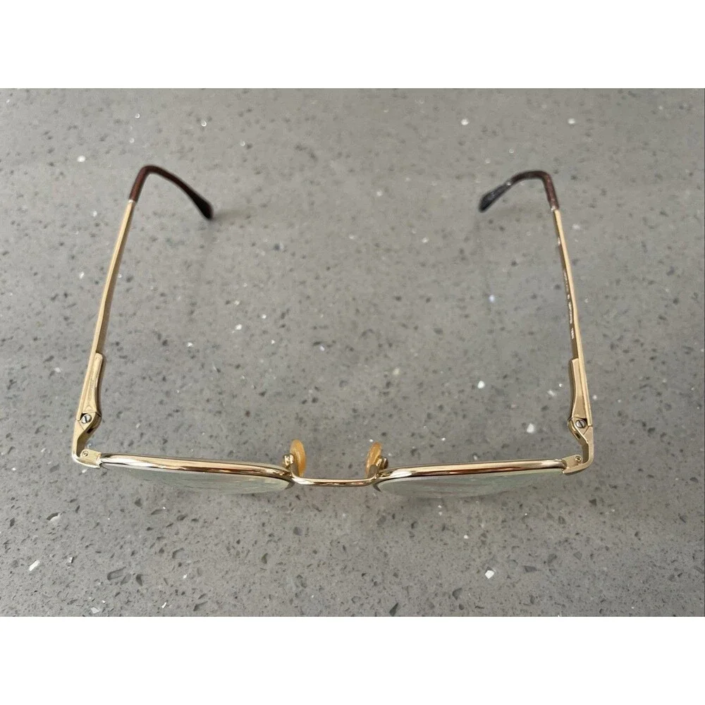 Luxottica 83 gepcopper Eyeglasses Frames ONLY Gold round Full Rim 46-20-130